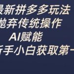 最新拼多多玩法，抛弃传统操作，AI赋能，助力新手小白获取第一桶金-赚网-2025最新网赚项目网，副业网！