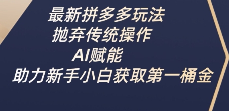 最新拼多多玩法，抛弃传统操作，AI赋能，助力新手小白获取第一桶金-赚网-2025最新网赚项目网，副业网！