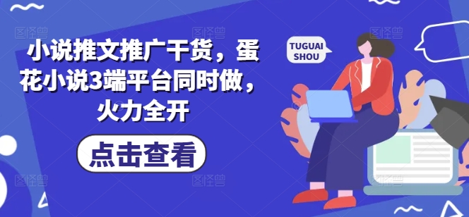 小说推文推广干货，蛋花小说3端平台同时做，火力全开-赚网-2025最新网赚项目网，副业网！