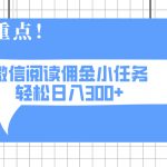 2025最新微信阅读小任务,0成本,轻松日入300+可矩阵可放大-赚网-2025最新网赚项目网,副业网!