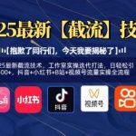 2025最新截流技术，工作室实操迭代打法，日轻松引粉300+，抖音+小红书+B站+视频号流量实操全流程-赚网-2025最新网赚项目网，副业网！