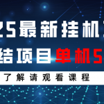 2025最新挂机项目 日结 单机日入500+ 感兴趣观看课程-赚网-2025最新网赚项目网，副业网！