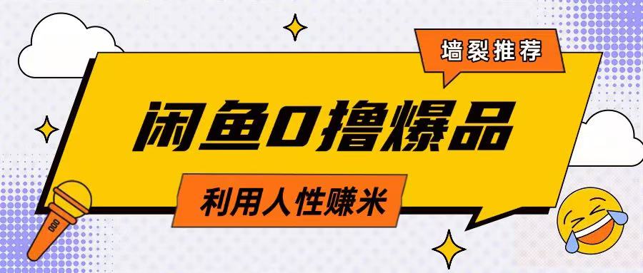咸鱼0撸玩法利用人性售卖商品达到日挣2张的效果-赚网-2025最新网赚项目网，副业网！